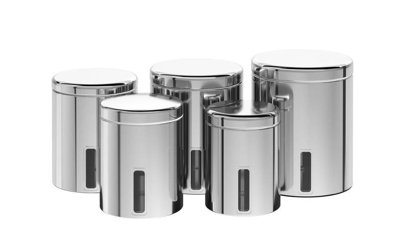 Imagem de Conjunto 5 Potes Para Mantimentos Inox Com Visor Brinox