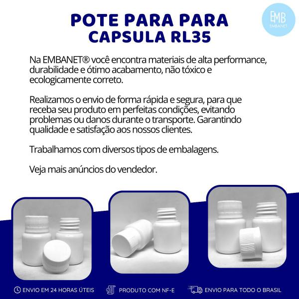 Imagem de Conjunto 50 Potes 35ml para Comprimidos/Capsulas com Lacre