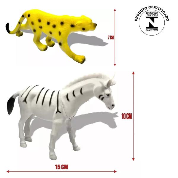 Conjunto 6 Animais Floresta Safafi Floresta Brinquedo Emborrachado Maquete Praia Banho Piscina - Toy King Imagem de Conjunto 6 Animais Floresta Safafi Floresta Brinquedo Emborrachado Maquete Praia Banho Piscina