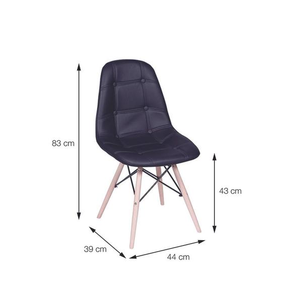Imagem de Conjunto 6 Cadeiras Eames Eiffel Botonê - Preto