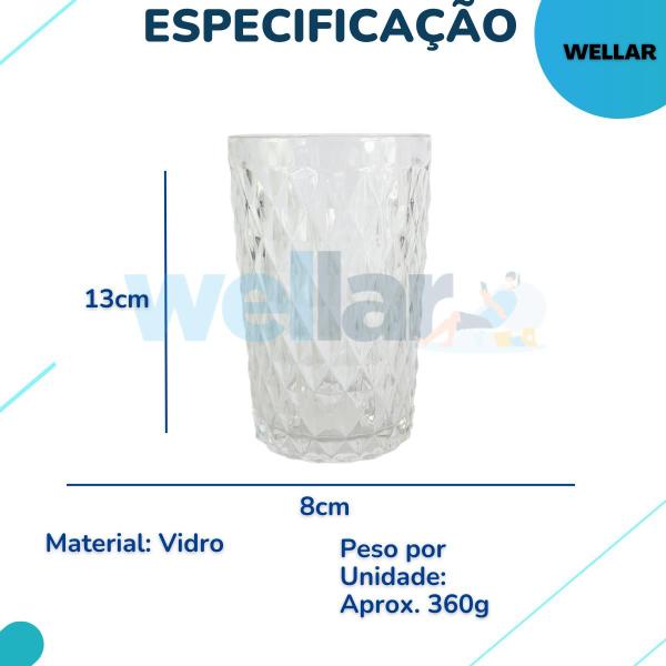 Imagem de Conjunto 6 Copos de Vidro Bico de Jaca 370ml