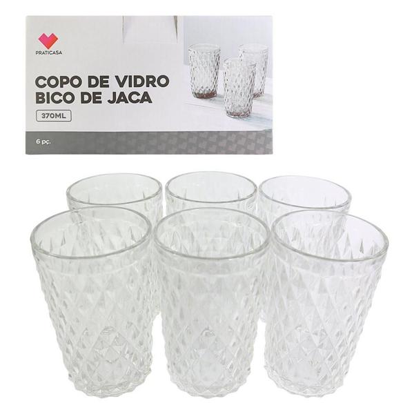 Imagem de Conjunto 6 Copos de Vidro Jaca 370ml Sofisticado e Elegante