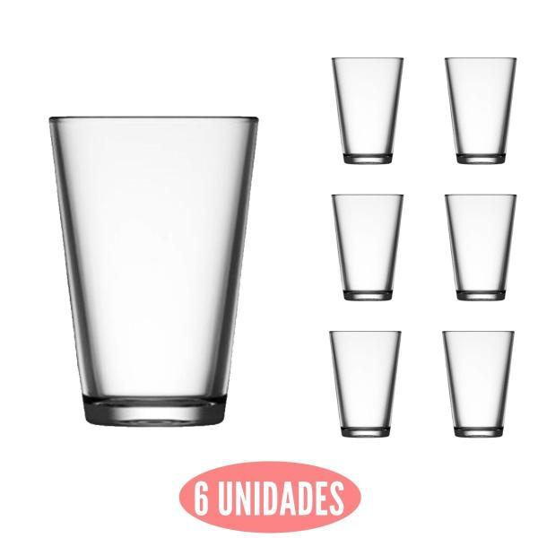 Imagem de Conjunto 6 Copos Vidro Cairo Transparente 350ml Nadir Agua