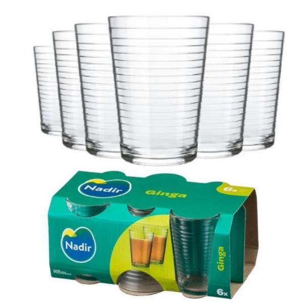 Imagem de Conjunto 6 Copos Vidro Ginga Transparente 265ml Nadir Agua