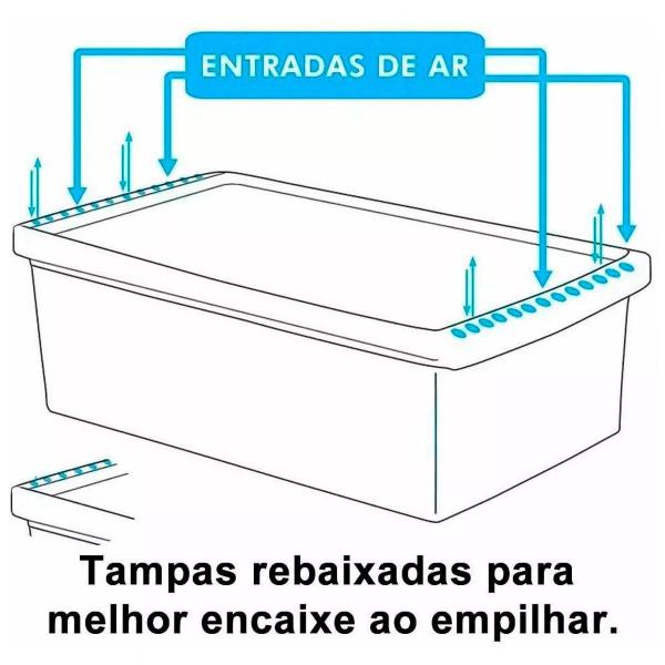 Imagem de Conjunto 6 Organizador Caixa Sapato Calçado Grande Ordene