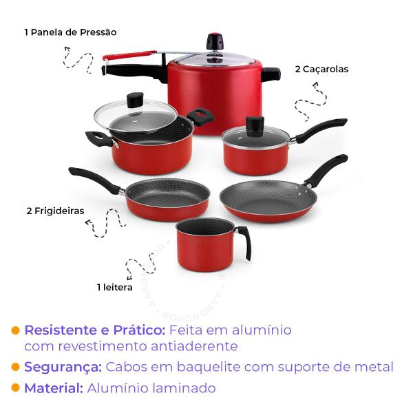 Imagem de Conjunto 6 Panelas Alegrete Enjoy Kit Completo p Sua Cozinha