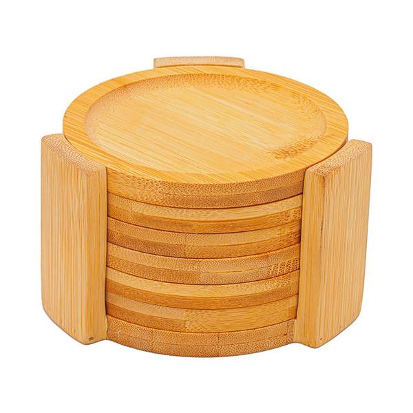 Imagem de Conjunto 6 Porta-copos com Suporte em bambu