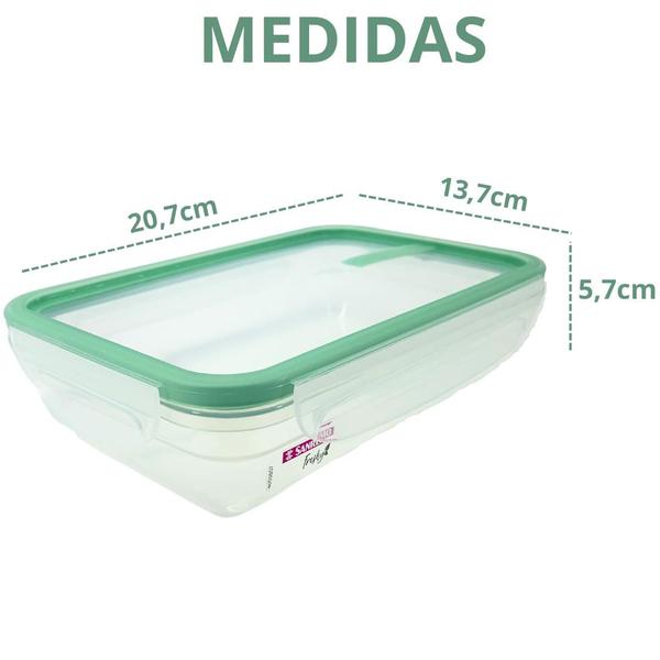 Imagem de Conjunto 6 Potes Plástico 820ml Hermético 4 Travas Marmita Sanremo