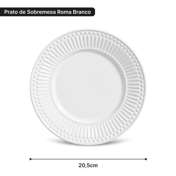 Imagem de Conjunto 6 Pratos de Sobremesa Roma Branco Porto Brasil