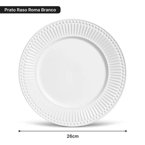 Imagem de Conjunto 6 Pratos Rasos Roma Branco 26cm Porto Brasil