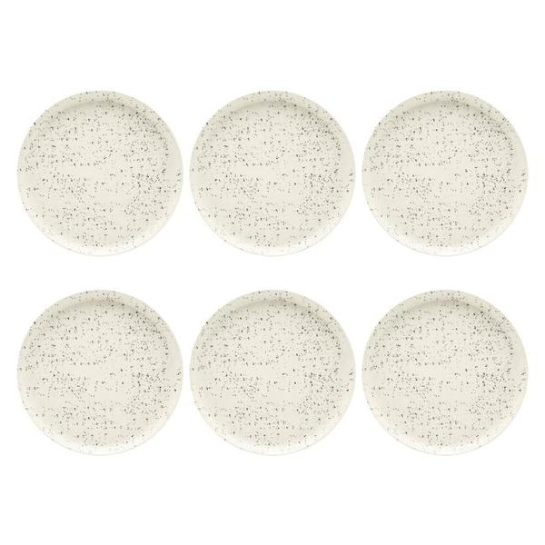 Imagem de Conjunto 6 Pratos Sobremesa Oxford Ceramica 20cm Flat Chuvisco