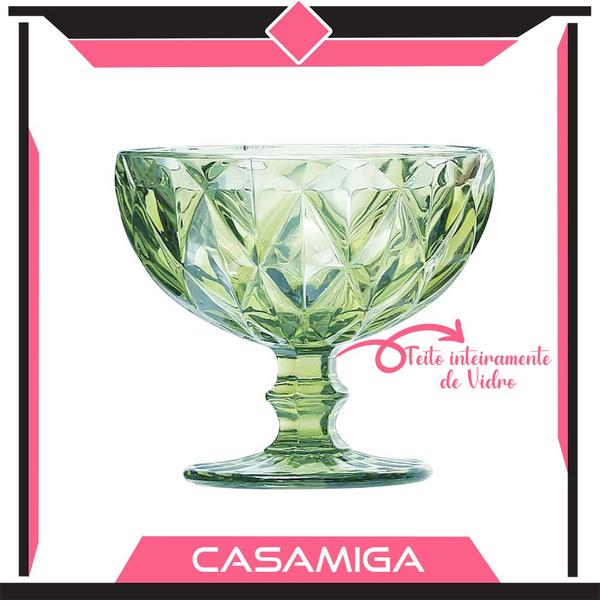 Imagem de Conjunto 6 Taças Coquetel Diamante Verde 310ml Class Home