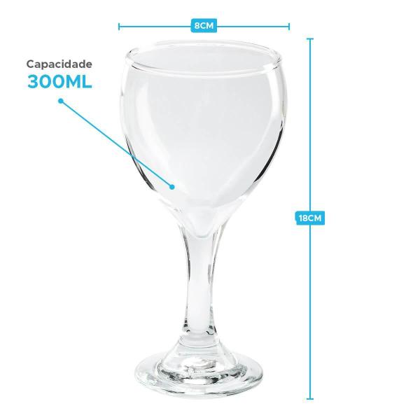 Imagem de Conjunto 6 Taças De Vidro Acqua Água Vinho Suco Refri 300Ml