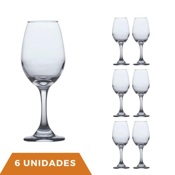 Imagem de Conjunto 6 Taças de Vinho Resistente Degustação Vinho 365ml