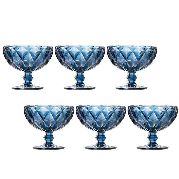 Imagem de Conjunto 6 Taças Sobremesa Drink Diamante Azul 