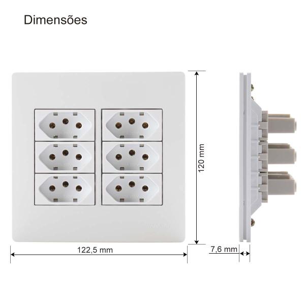 Imagem de Conjunto 6 tomadas 10A 4x4 Branco Infiniti Margirius