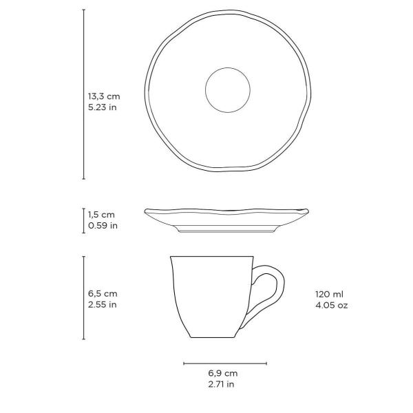 Imagem de Conjunto 6 Xícaras de Café 120ml  Porto Brasil Bio Orgânico