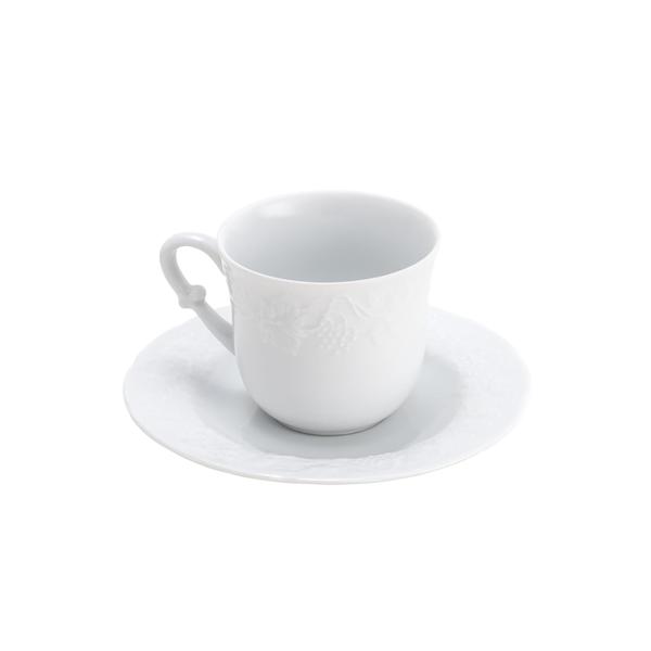 Imagem de Conjunto 6 Xícaras de Café de Porcelana Limoges com Pires Vendange 100ml - Wolff