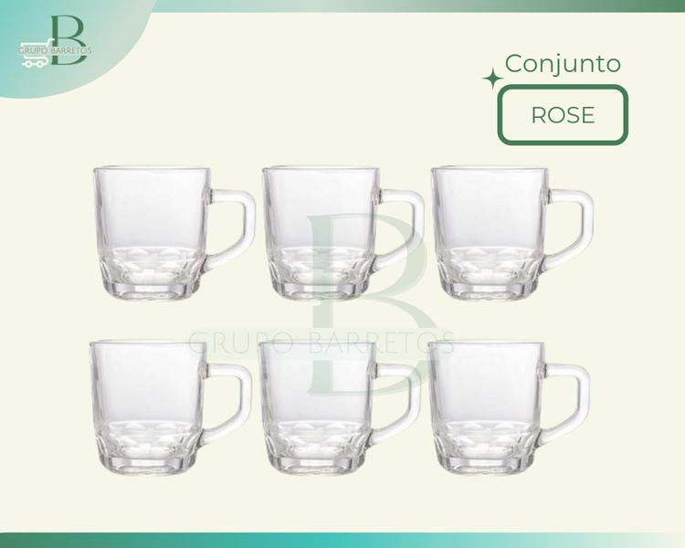 Imagem de Conjunto 6 Xícaras de Café de Vidro Rocks 90ml para máquina de café