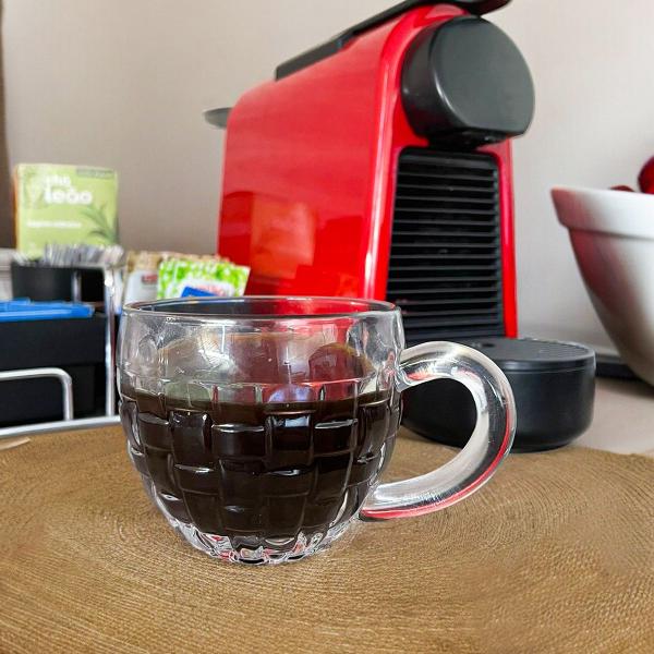 Imagem de Conjunto 6 Xícaras De Café Moderna Coffee Time Cristal Desenhos Em Alto Relevo Design Personalizado