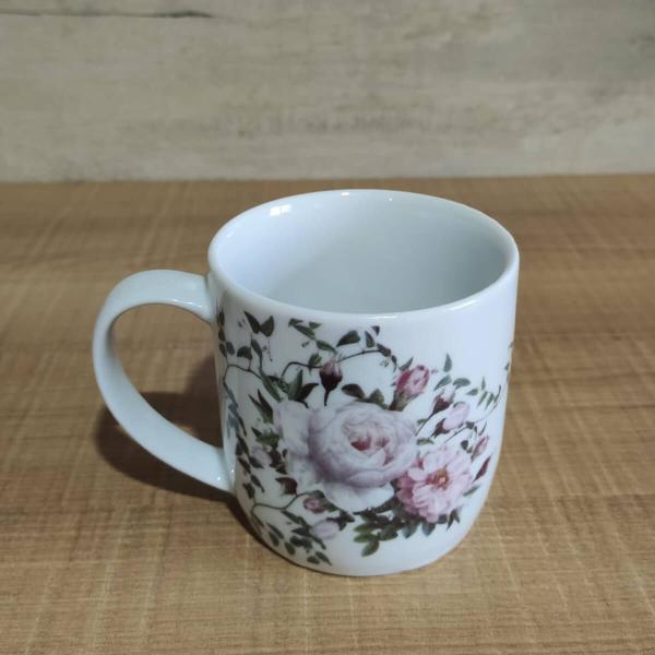 Imagem de Conjunto 6 Xícaras Grande Porcelana de Chá Café Florida 360ml Branca Germer Garden Urban