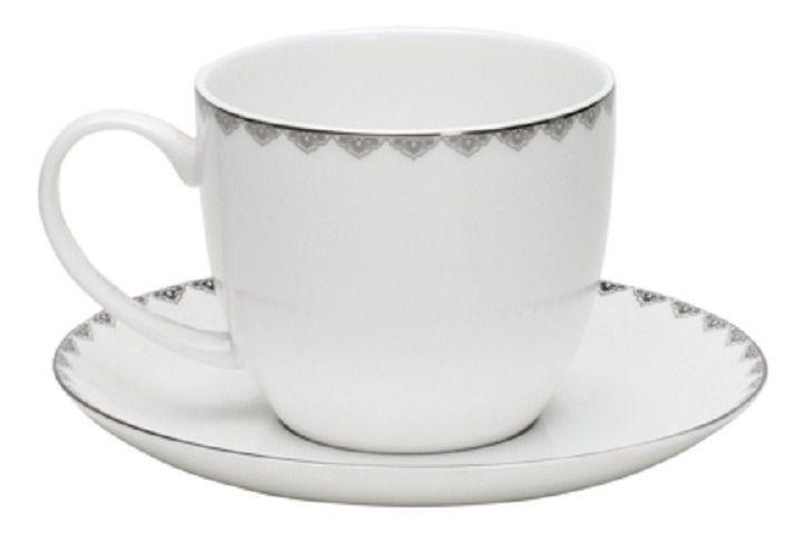 Imagem de Conjunto 6 Xícaras Porcelana P/café C/pires Linha Bone China Minsk Wolff