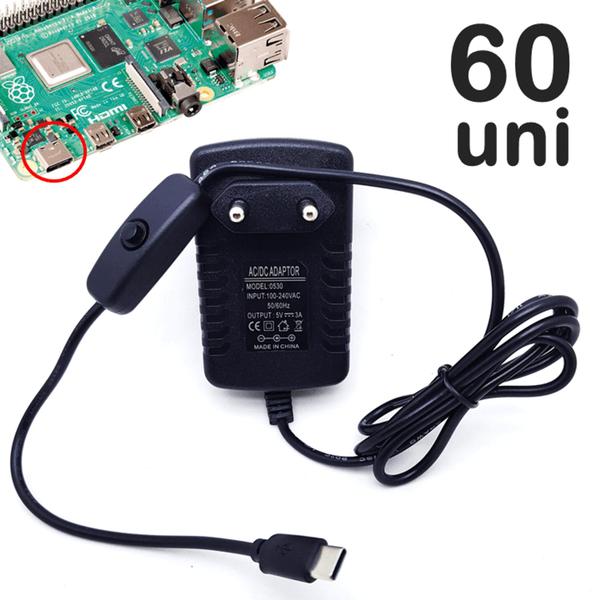 Imagem de Conjunto 60 Fontes Para Raspberry Pi Dc Chaveada 5v 3a Plug Usb-c Muito Útil U1001