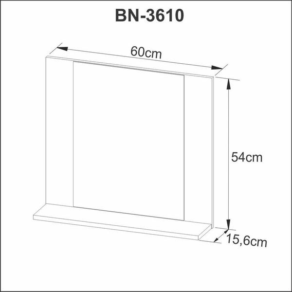 Imagem de Conjunto 60cm Gabinete para Banheiro com Espelheira e Cuba CJ18-112 Tecnomóbili