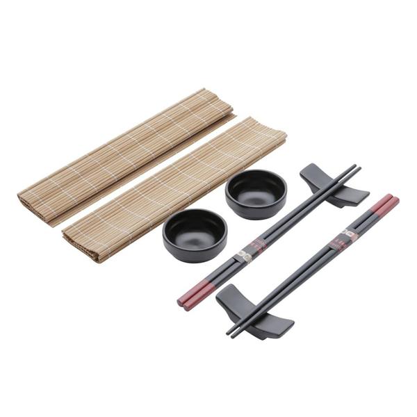 Conjunto 8 Peças para Sushi Bambu e Cerâmica Yokohama Lyor Imagem de Conjunto 8 Peças para Sushi Bambu e Cerâmica Yokohama Lyor