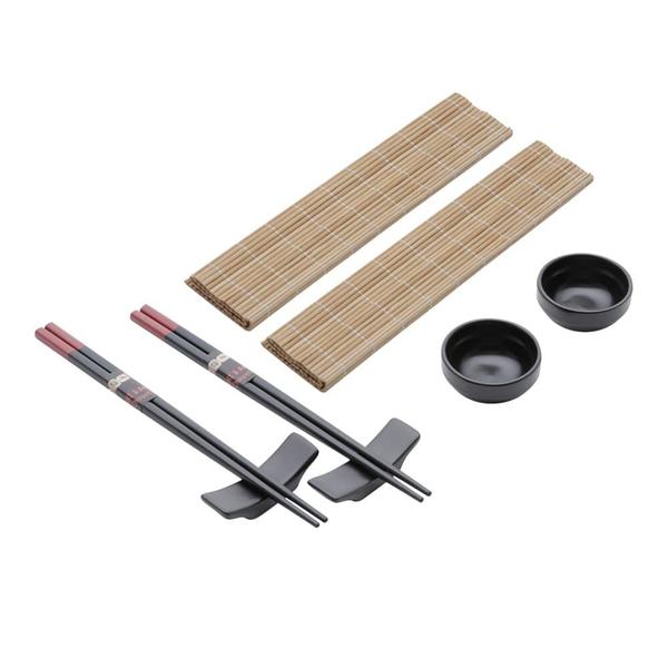 Conjunto 8 Peças para Sushi Bambu e Cerâmica Yokohama Lyor Imagem de Conjunto 8 Peças para Sushi Bambu e Cerâmica Yokohama Lyor