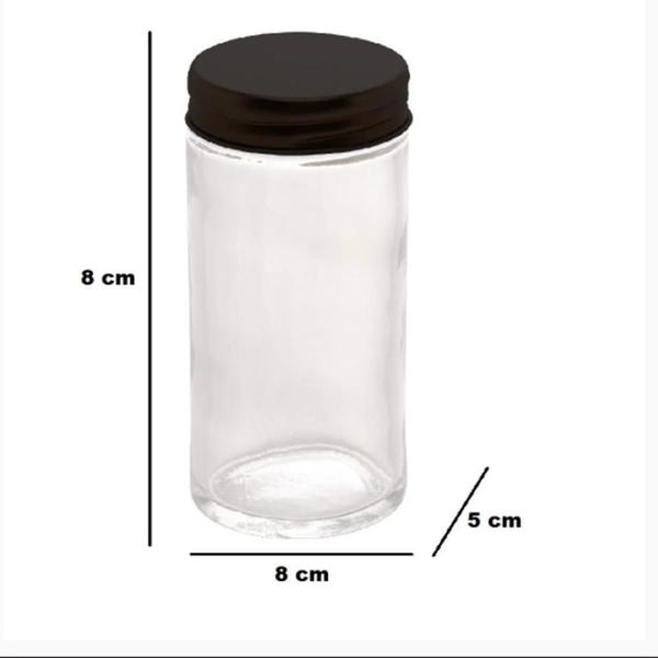 Conjunto 8 Potes De Vidro Com Tampa E Suporte Em Inox Preto - Lyor Imagem de Conjunto 8 Potes De Vidro Com Tampa E Suporte Em Inox Preto