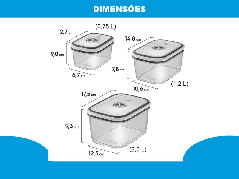 Imagem de Conjunto 8 Potes Electrolux Herméticos Freezer E Microondas