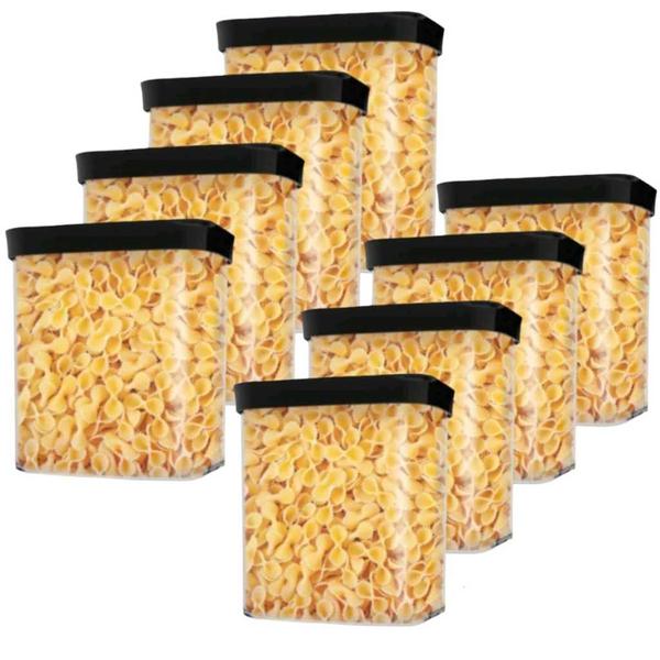 Conjunto 8 Potes Herméticos Porta Mantimentos 1500ml - Helsim Imagem de Conjunto 8 Potes Herméticos Porta Mantimentos 1500ml