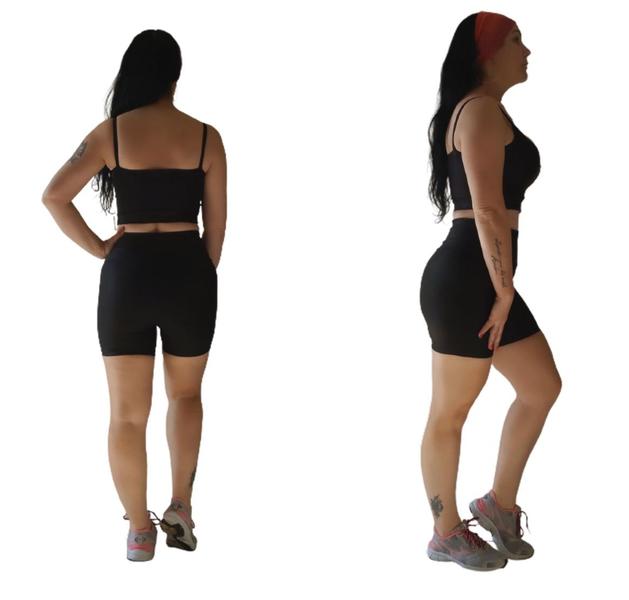 Imagem de Conjunto Academia Feminino Fitness Short e Top Suplex  Cor Preto Tam. M