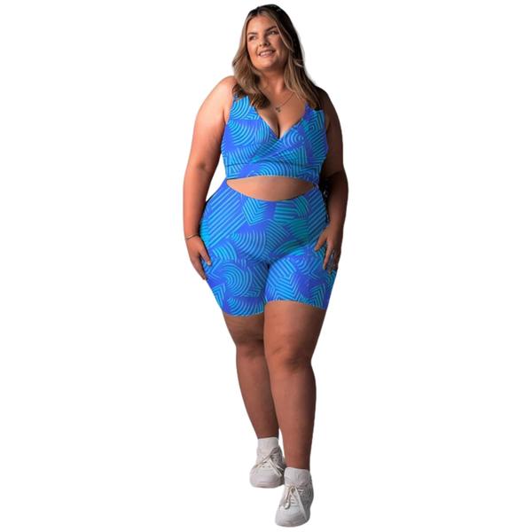 Conjunto Academia PLUS SIZE Roupa Fitness Top e short - BM Modas Imagem de Conjunto Academia PLUS SIZE Roupa Fitness Top e short