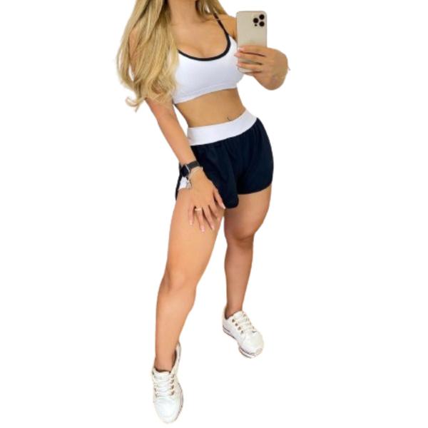 Imagem de Conjunto Academia Top com Bojo + Short Duplo Suplex Dry Fit