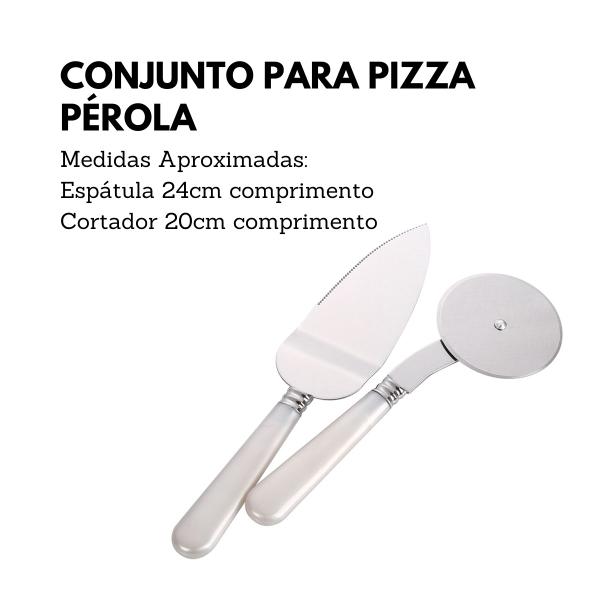 Conjunto Aço Inox Cortador Pizza Espátula Pérola Hauskraft - Etilux Imagem de Conjunto Aço Inox Cortador Pizza Espátula Pérola Hauskraft