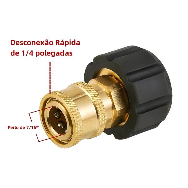 Imagem de Conjunto Adaptador de Conexão Rápida M22 14/15mm para Mangueira de Lavadora de Alta Pressão