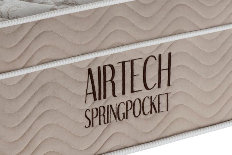 Imagem de Conjunto Airtech Spring Superpocket Casal 1,38 cm (LARG) Base Camurca - 49124