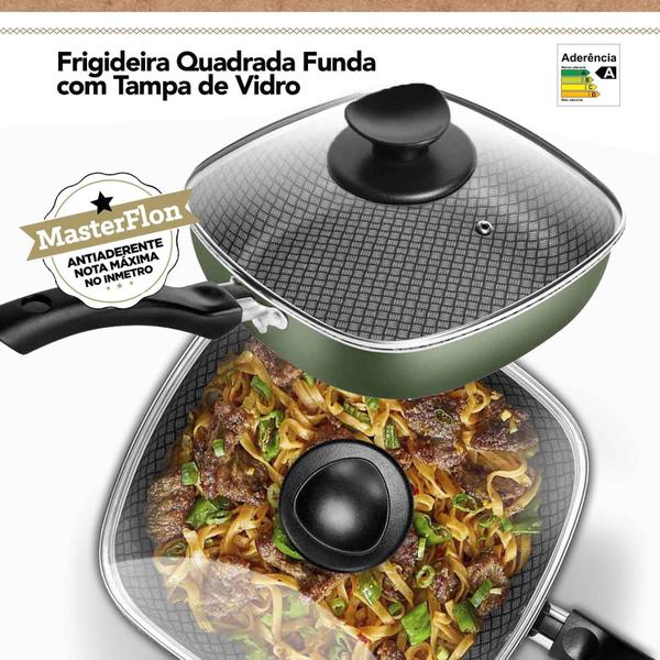 Conjunto Antiaderente Quadrado Panela de Pressão Frigideiras Caneco 9 Peças Patolux Imagem de Conjunto Antiaderente Quadrado Panela de Pressão Frigideiras Caneco 9 Peças Patolux