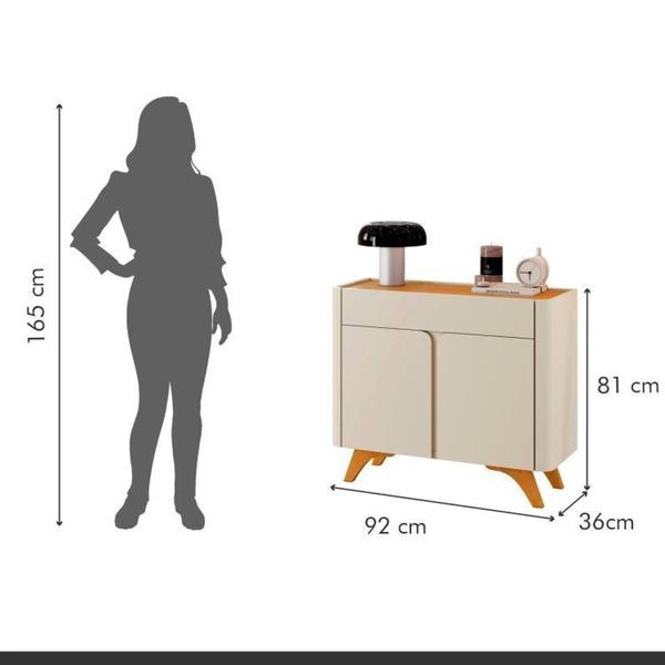 Imagem de Conjunto Aparador 2 Gavetas 133cm Aros e Buffet para Sala de Jantar 2 Portas 92cm Aros Off White/Naturale