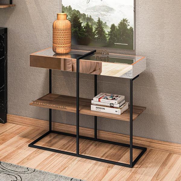 Imagem de Conjunto Aparador e Adega Decorativa Industrial Espelhada Demolição - Desk Design