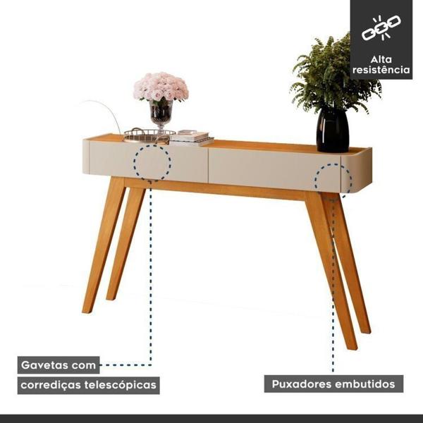 Imagem de Conjunto Aparador para Sala de Estar 2 Gavetas Aros e Buffet para Sala de Jantar 2 Portas 92cm Aros Off White/Naturale