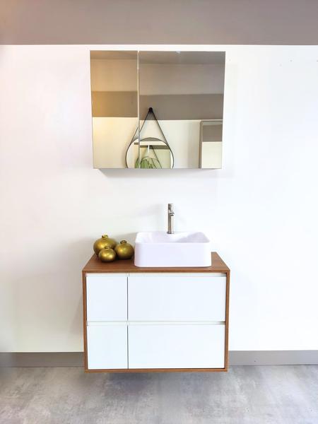 Imagem de Conjunto armário de banheiro - jatobá + cuba oslo + espelheira