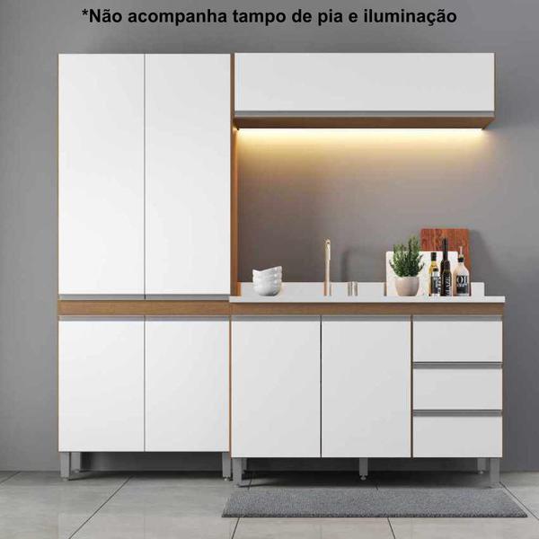 Imagem de Conjunto armários de cozinha modulada 3 peças 2,00m CJ30-014 Semplicitá Móveis