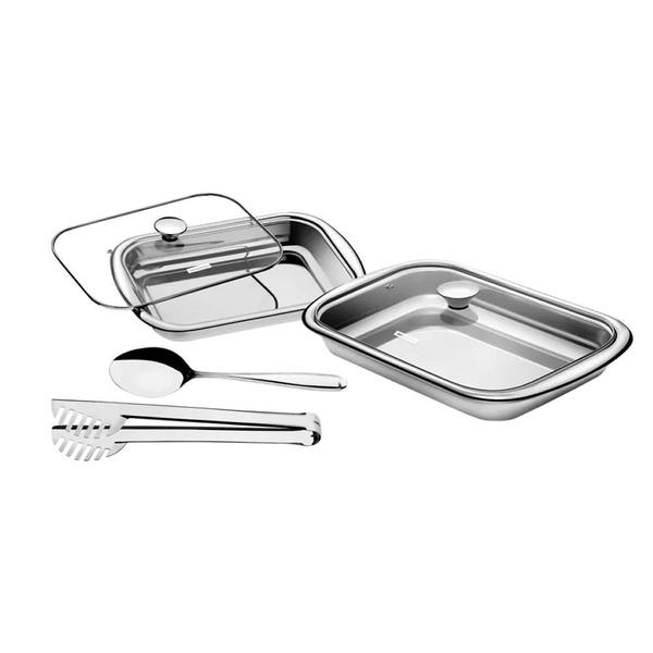 Imagem de Conjunto Assar e Servir Tramontina Aço Inox 4 Pçs - 64310