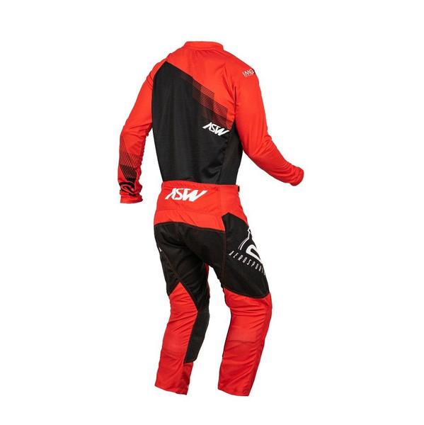 Imagem de Conjunto Asw Calça Camisa Image Spark 22 Vermelho Preto Trilha Motocross