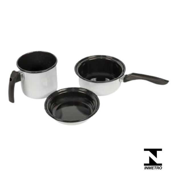 Imagem de Conjunto Baby 3 Pçs Branco Esm. Indução Cooktop Elétrico Gás