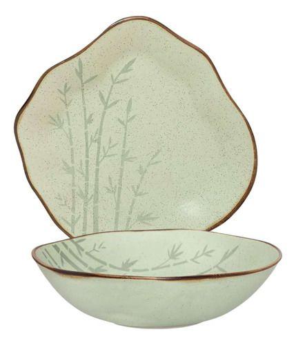 Imagem de Conjunto Baixelas 2 Pçs  Bambu Oxford Porcelana