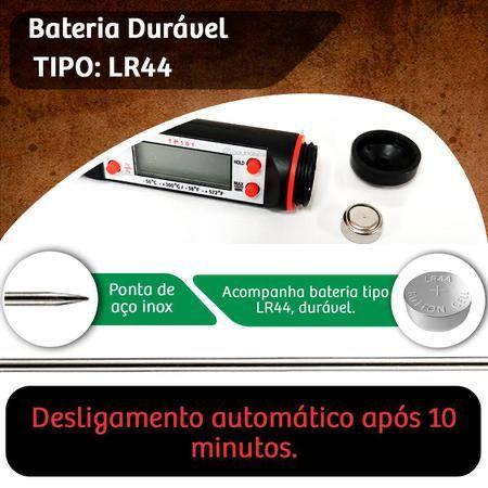 Imagem de Conjunto Balança de Cozinha Digital 10kg + Termômetro Culinário Digital Espeto Alimentos Cozinha